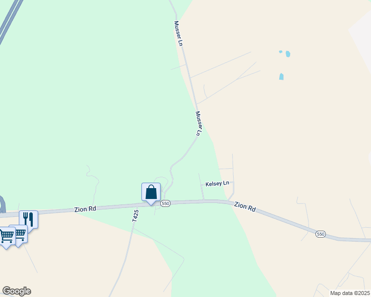 map of restaurants, bars, coffee shops, grocery stores, and more near 235 Musser Lane in Bellefonte