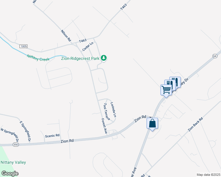 map of restaurants, bars, coffee shops, grocery stores, and more near 1132 Blue Spruce Drive in Bellefonte