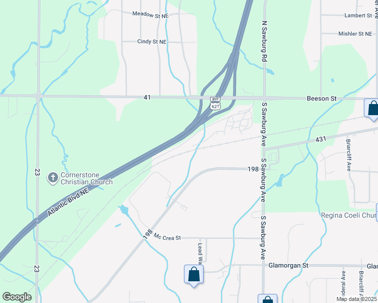 map of restaurants, bars, coffee shops, grocery stores, and more near in Alliance