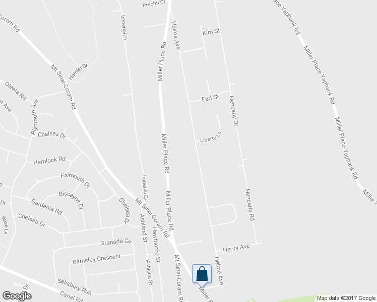 map of restaurants, bars, coffee shops, grocery stores, and more near 132 Helme Avenue in Miller Place