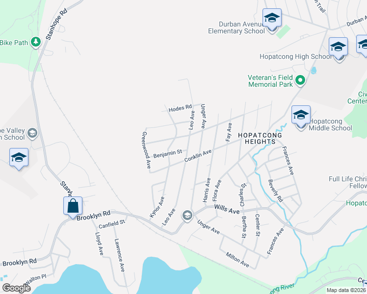 map of restaurants, bars, coffee shops, grocery stores, and more near 1 Benjamin Street in Stanhope
