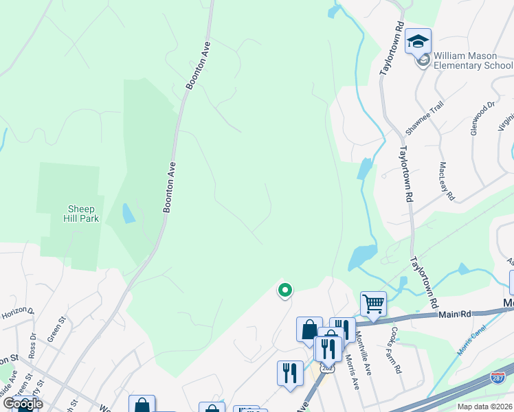 map of restaurants, bars, coffee shops, grocery stores, and more near 1 Bristol Ridge in Boonton