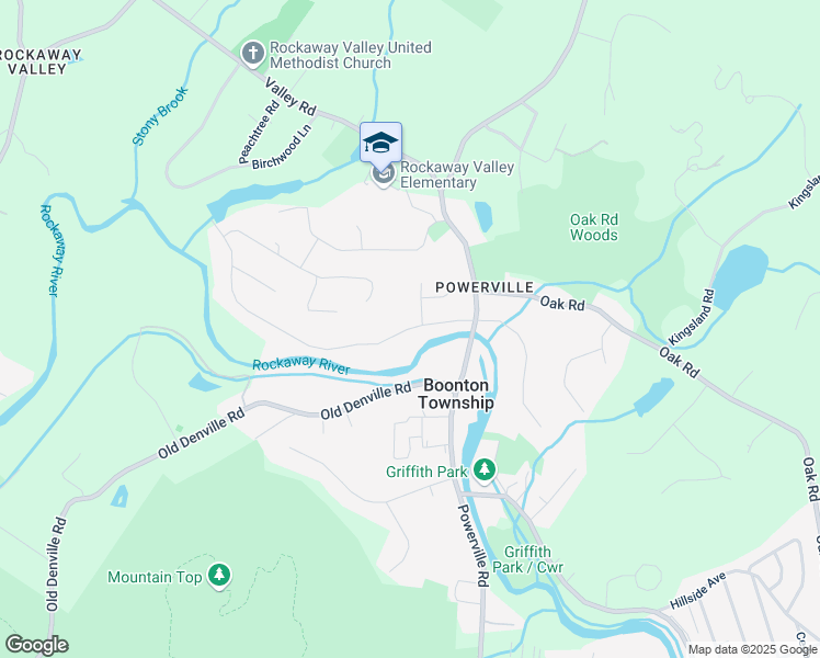 map of restaurants, bars, coffee shops, grocery stores, and more near 21 Rockaway Valley Road in Boonton
