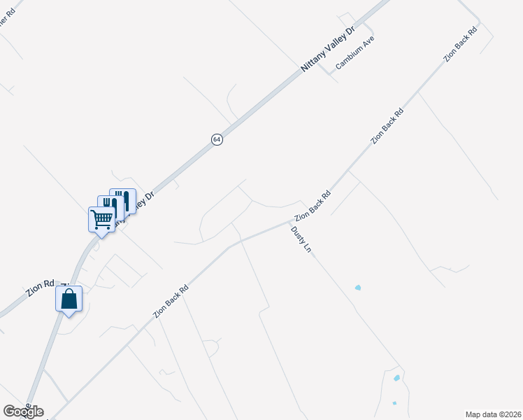 map of restaurants, bars, coffee shops, grocery stores, and more near 595 Zion Back Road in Bellefonte
