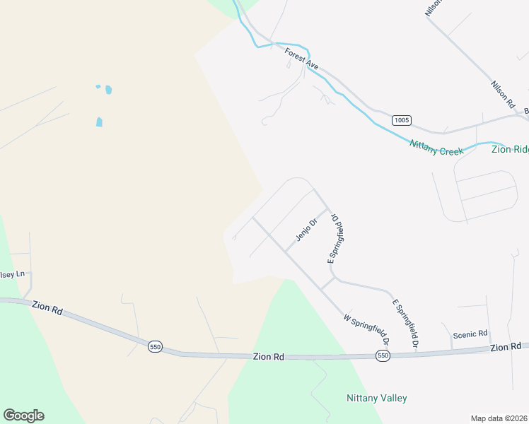 map of restaurants, bars, coffee shops, grocery stores, and more near 1121 West Springfield Drive in Bellefonte