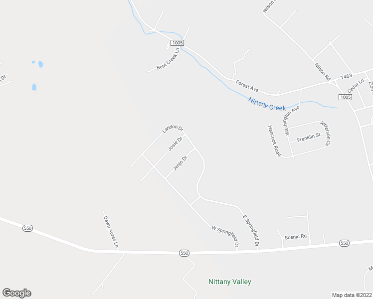 map of restaurants, bars, coffee shops, grocery stores, and more near 130 Jenjo Drive in Bellefonte