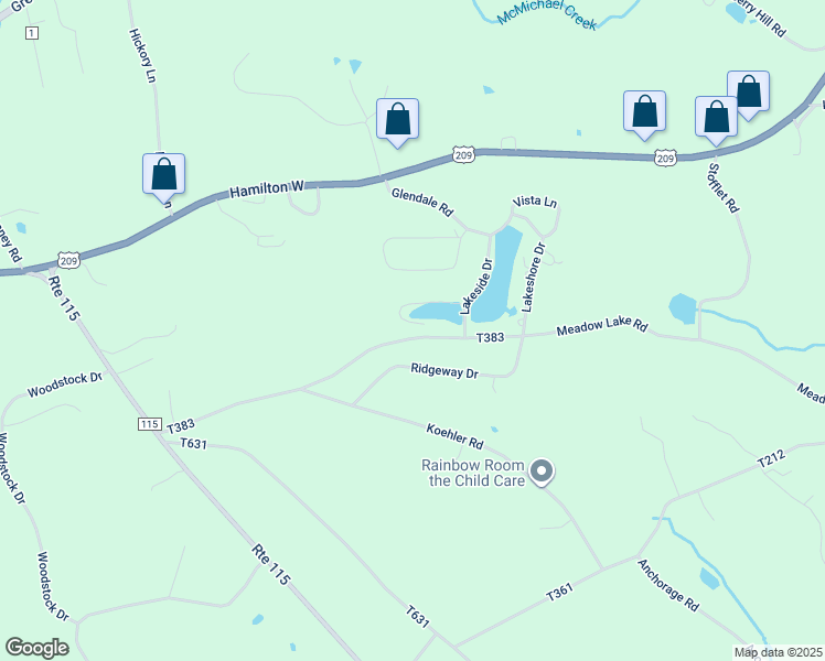 map of restaurants, bars, coffee shops, grocery stores, and more near 1636 Green Tree Circle in Effort