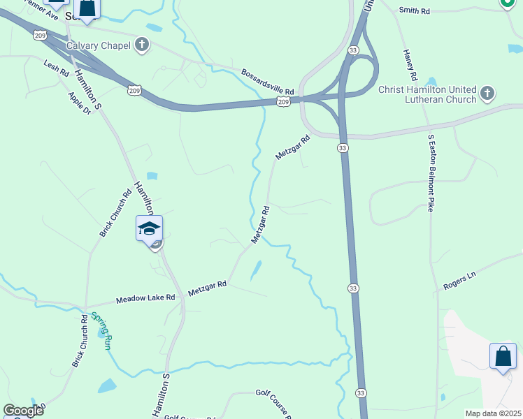 map of restaurants, bars, coffee shops, grocery stores, and more near 2689 Metzgar Road in Saylorsburg