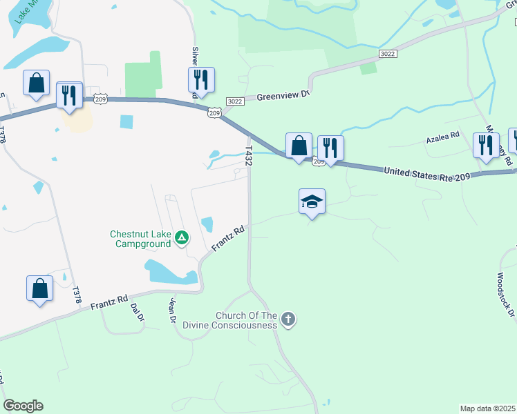 map of restaurants, bars, coffee shops, grocery stores, and more near Frable Road in Effort