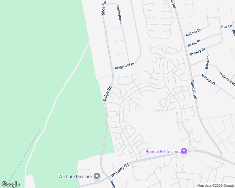 map of restaurants, bars, coffee shops, grocery stores, and more near 406 Woodbridge Drive in Ridge