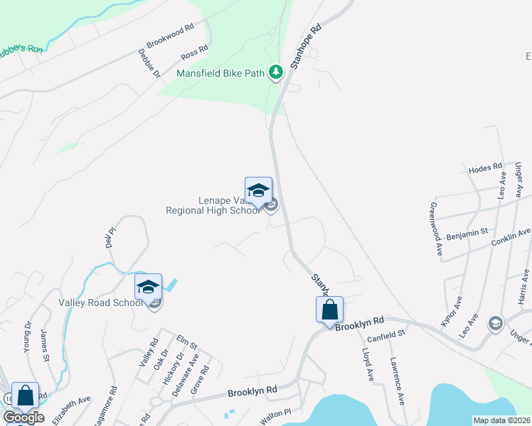 map of restaurants, bars, coffee shops, grocery stores, and more near 28 Stanhope Sparta Road in Stanhope
