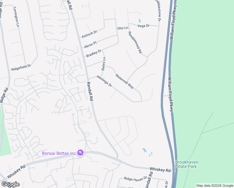 map of restaurants, bars, coffee shops, grocery stores, and more near 19 Hastings Drive in Ridge
