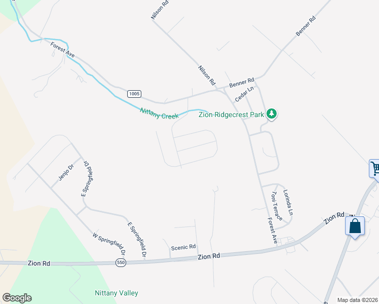 map of restaurants, bars, coffee shops, grocery stores, and more near Franklin St in Bellefonte