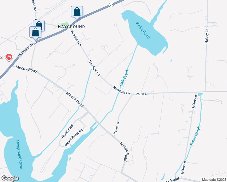 map of restaurants, bars, coffee shops, grocery stores, and more near 306 Newlight Lane in Water Mill