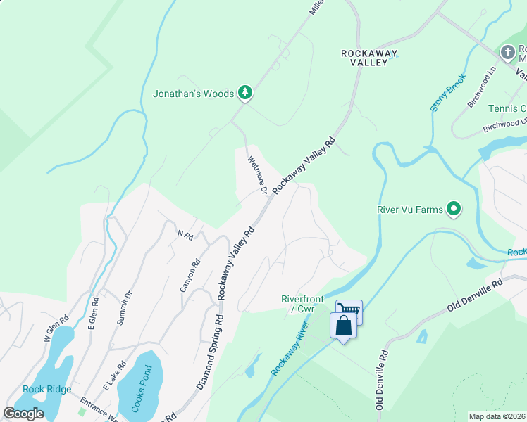 map of restaurants, bars, coffee shops, grocery stores, and more near 542 Rockaway Valley Road in Boonton
