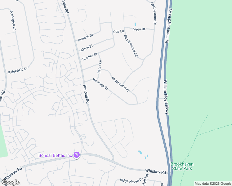 map of restaurants, bars, coffee shops, grocery stores, and more near 19 Hastings Drive in Ridge