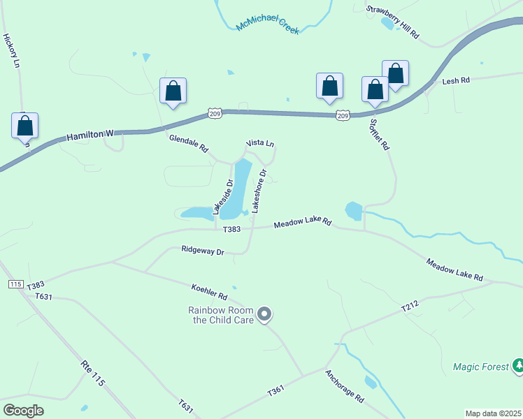 map of restaurants, bars, coffee shops, grocery stores, and more near 2604 Lakeshore Drive in Effort