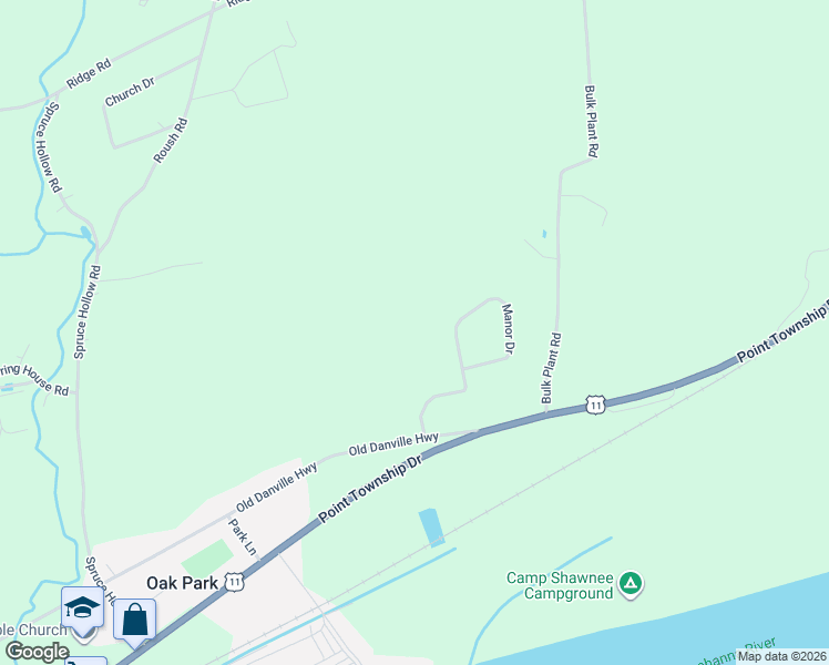 map of restaurants, bars, coffee shops, grocery stores, and more near Manor Drive in Northumberland