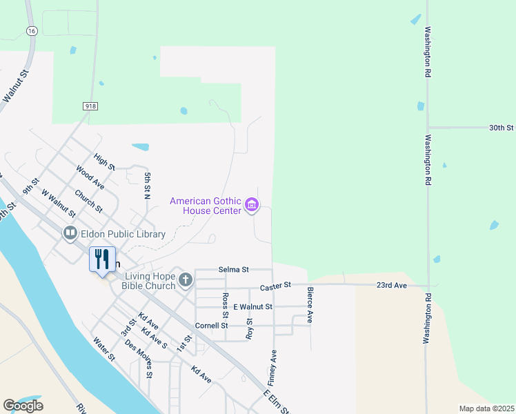 map of restaurants, bars, coffee shops, grocery stores, and more near in Eldon