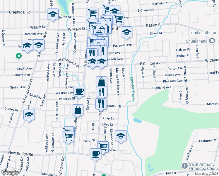 map of restaurants, bars, coffee shops, grocery stores, and more near 81 Smith Avenue in Bergenfield