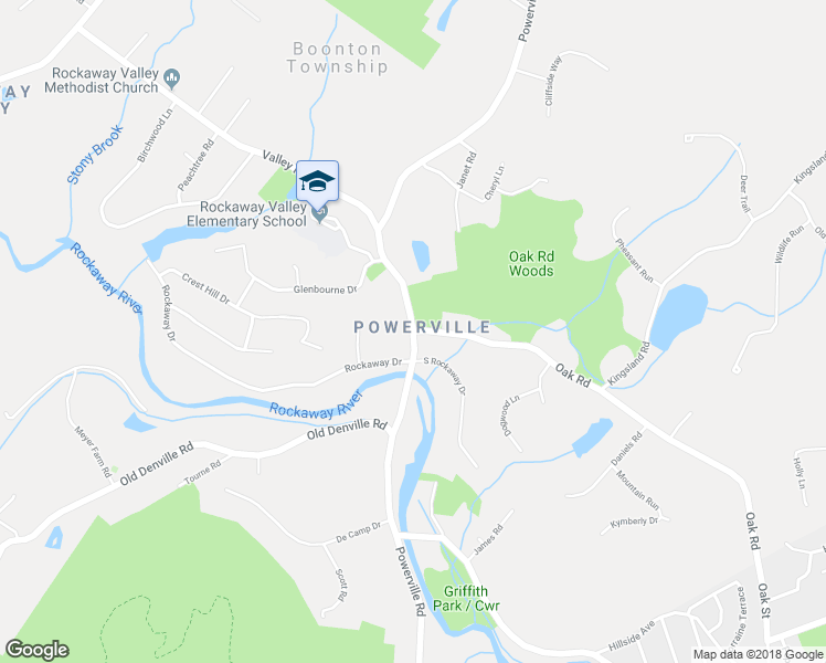 map of restaurants, bars, coffee shops, grocery stores, and more near 2 Oak Road in Boonton