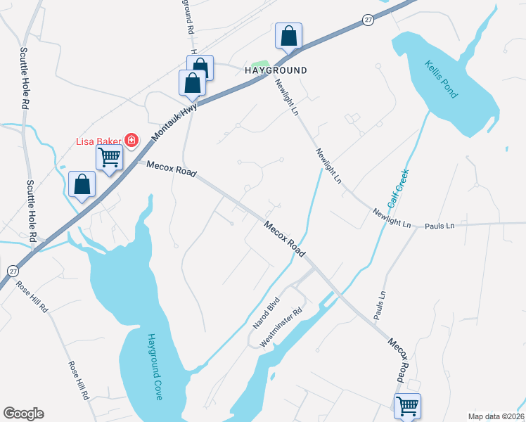 map of restaurants, bars, coffee shops, grocery stores, and more near 250 Mecox Road in Water Mill