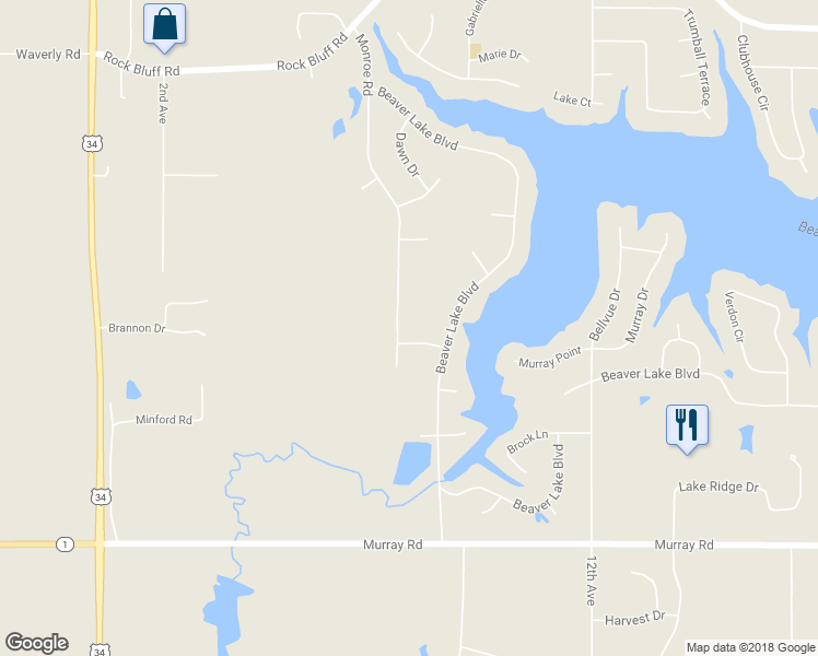 map of restaurants, bars, coffee shops, grocery stores, and more near 9005 Monroe Road in Plattsmouth