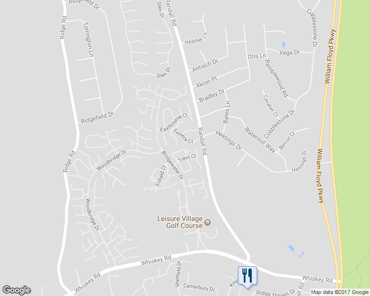 map of restaurants, bars, coffee shops, grocery stores, and more near 45 Trent Court in Ridge