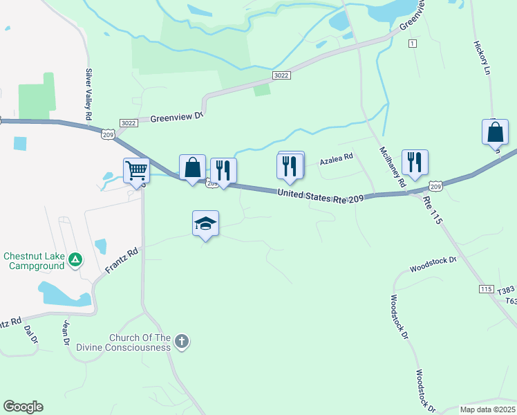 map of restaurants, bars, coffee shops, grocery stores, and more near 321 Village Edge Drive in Effort