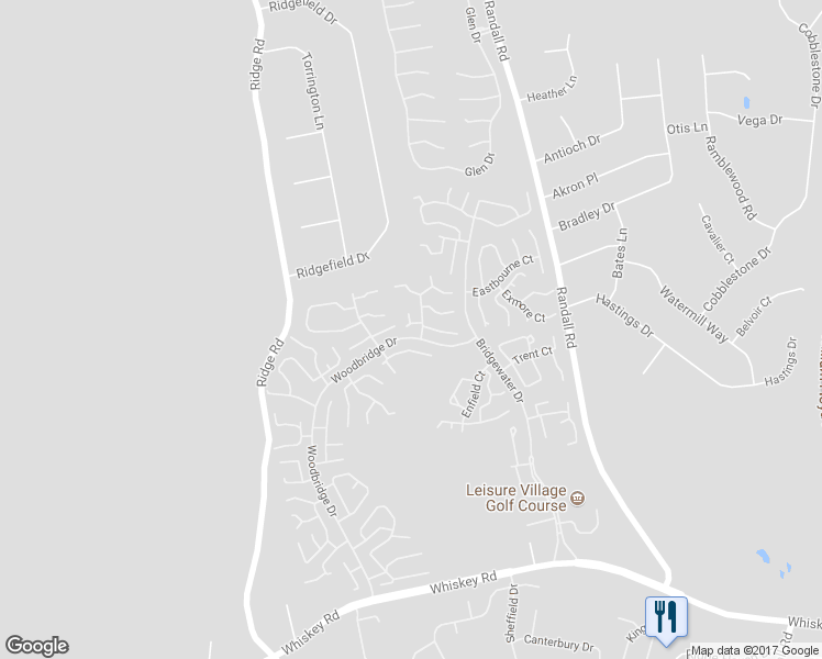 map of restaurants, bars, coffee shops, grocery stores, and more near 184 Ventry Court in Ridge