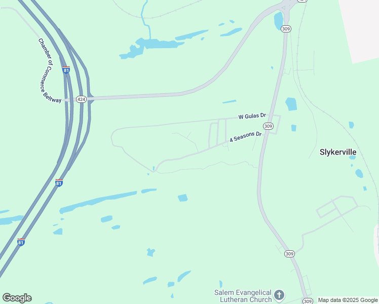 map of restaurants, bars, coffee shops, grocery stores, and more near 157 4 Seasons Drive in Luzerne County