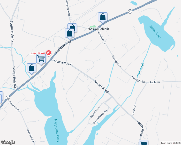 map of restaurants, bars, coffee shops, grocery stores, and more near 250 Mecox Road in Water Mill