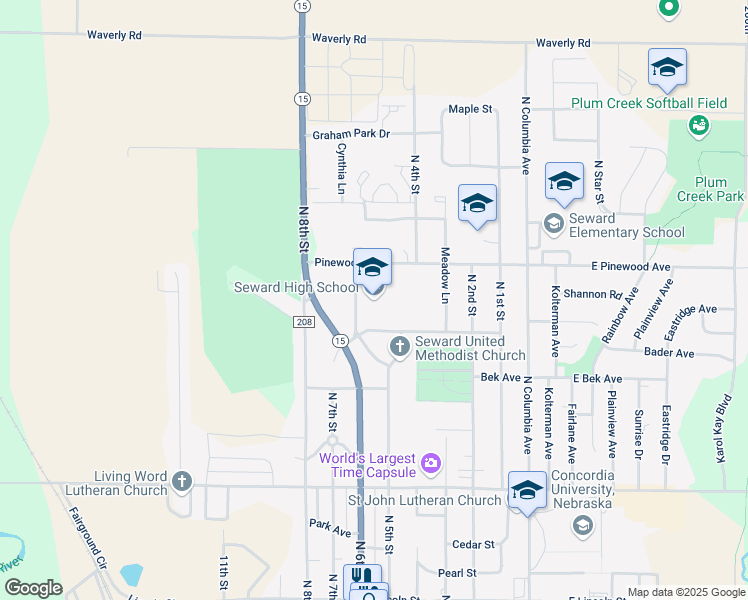 map of restaurants, bars, coffee shops, grocery stores, and more near 532 Northern Heights Drive in Seward