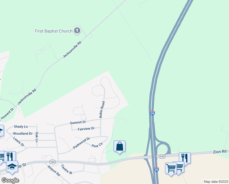 map of restaurants, bars, coffee shops, grocery stores, and more near 1332 Joanna Drive in Bellefonte