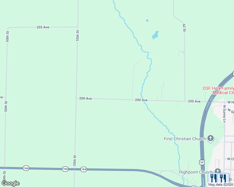 map of restaurants, bars, coffee shops, grocery stores, and more near 551-591 200th Avenue in Monmouth