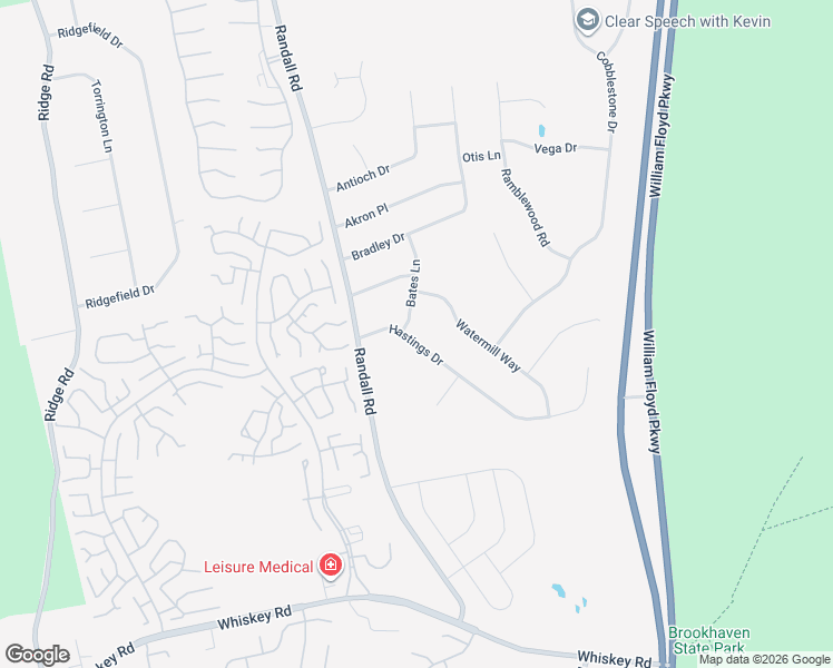 map of restaurants, bars, coffee shops, grocery stores, and more near 8 Hastings Drive in Ridge