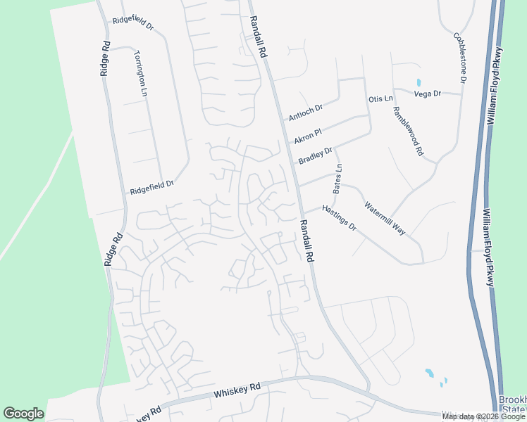 map of restaurants, bars, coffee shops, grocery stores, and more near 110 Exmore Court in Ridge