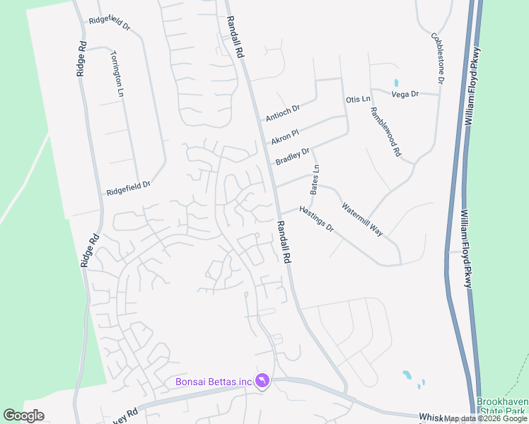 map of restaurants, bars, coffee shops, grocery stores, and more near 125 Exmore Court in Ridge