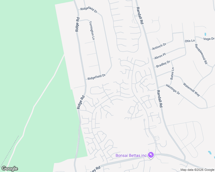 map of restaurants, bars, coffee shops, grocery stores, and more near 195 Newcastle Court in Ridge