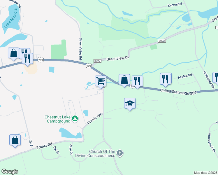 map of restaurants, bars, coffee shops, grocery stores, and more near 832 Frable Road in Effort