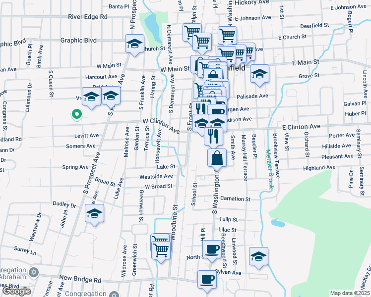 map of restaurants, bars, coffee shops, grocery stores, and more near 4 Anderson Avenue in Bergenfield