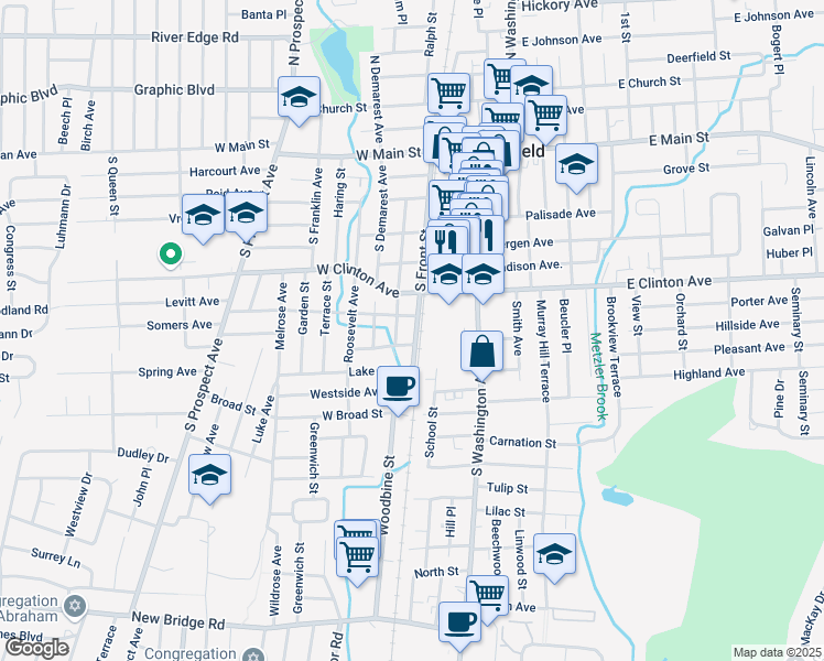 map of restaurants, bars, coffee shops, grocery stores, and more near 4 Anderson Avenue in Bergenfield