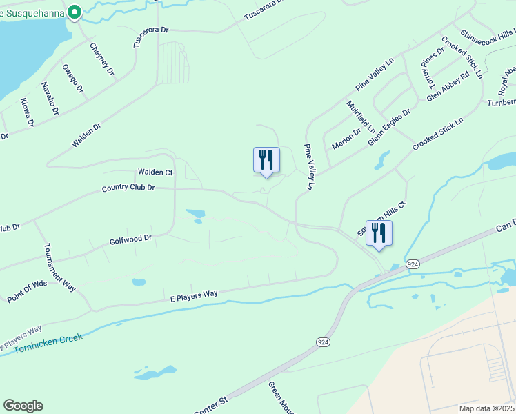 map of restaurants, bars, coffee shops, grocery stores, and more near 1303 Country Club Drive in Hazleton