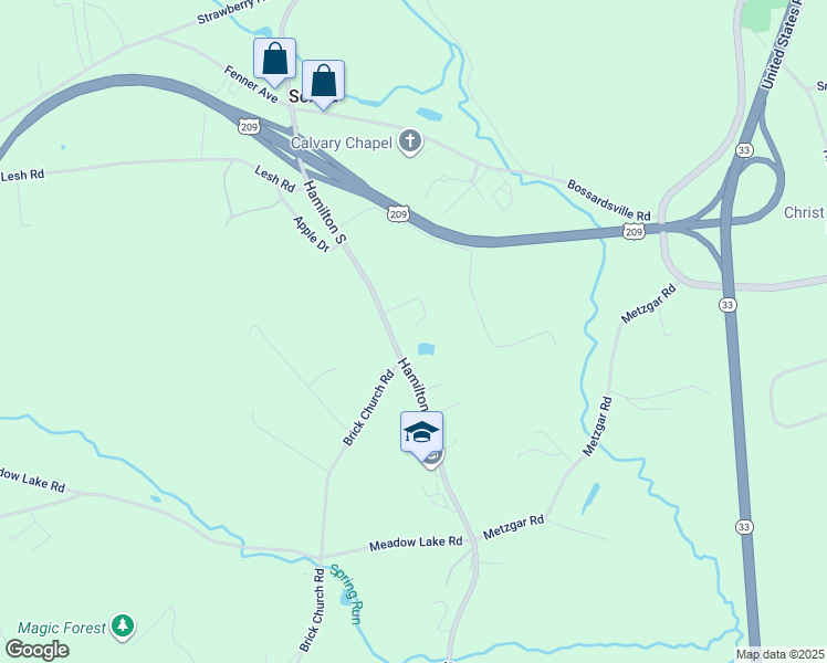 map of restaurants, bars, coffee shops, grocery stores, and more near 124 Twin Circle Lane in Sciota