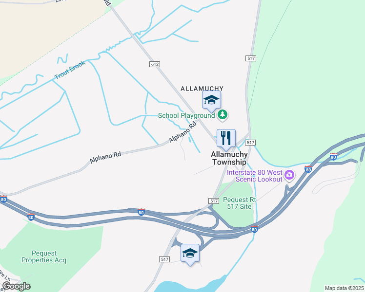 map of restaurants, bars, coffee shops, grocery stores, and more near 15 Old Hackettstown Road in Hackettstown