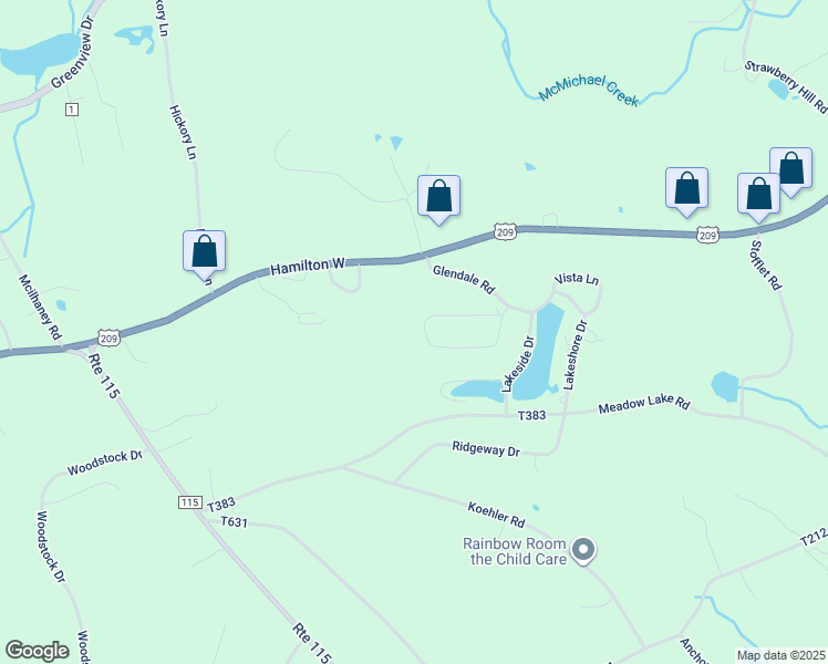map of restaurants, bars, coffee shops, grocery stores, and more near 153 Skyview Circle in Effort