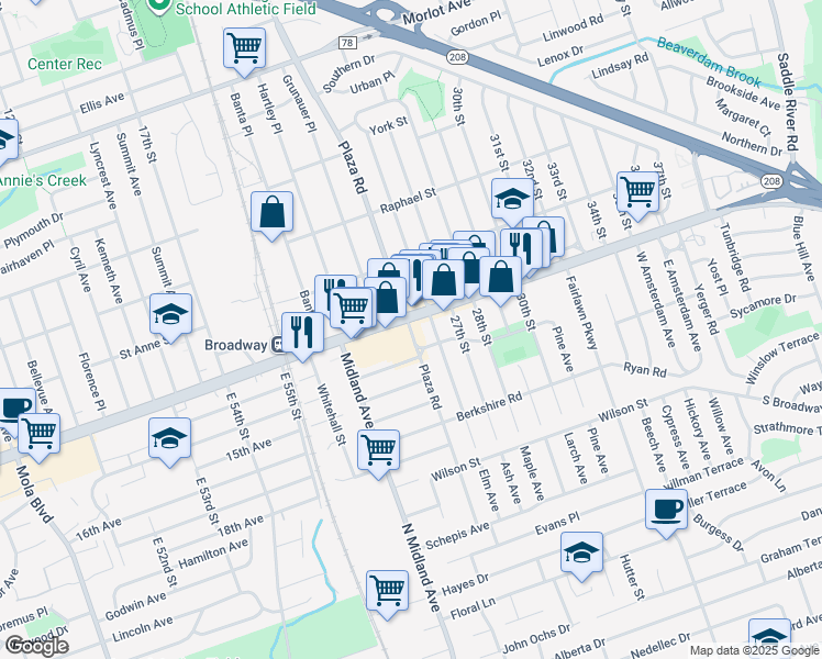 map of restaurants, bars, coffee shops, grocery stores, and more near 246 Route 4 in Fair Lawn