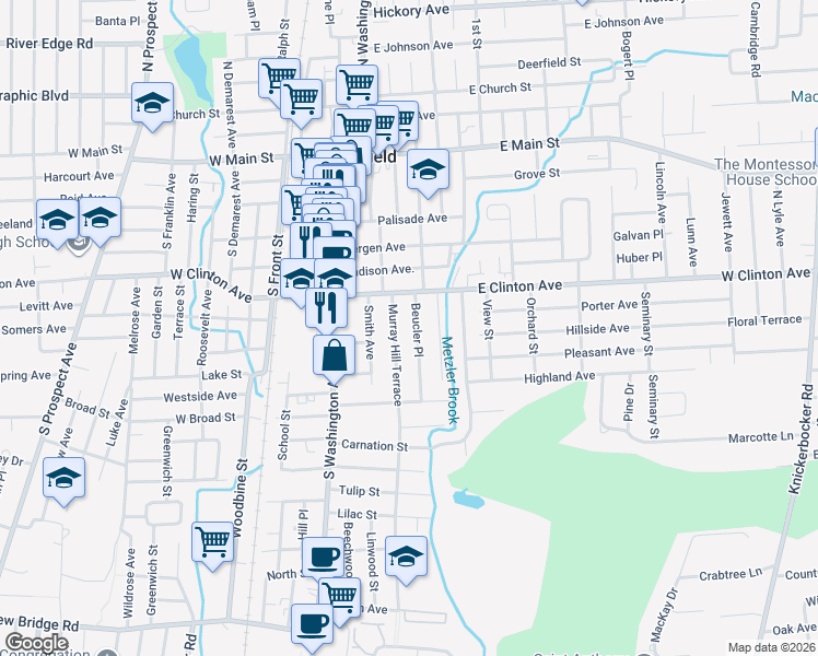 map of restaurants, bars, coffee shops, grocery stores, and more near 27 Beucler Place in Bergenfield