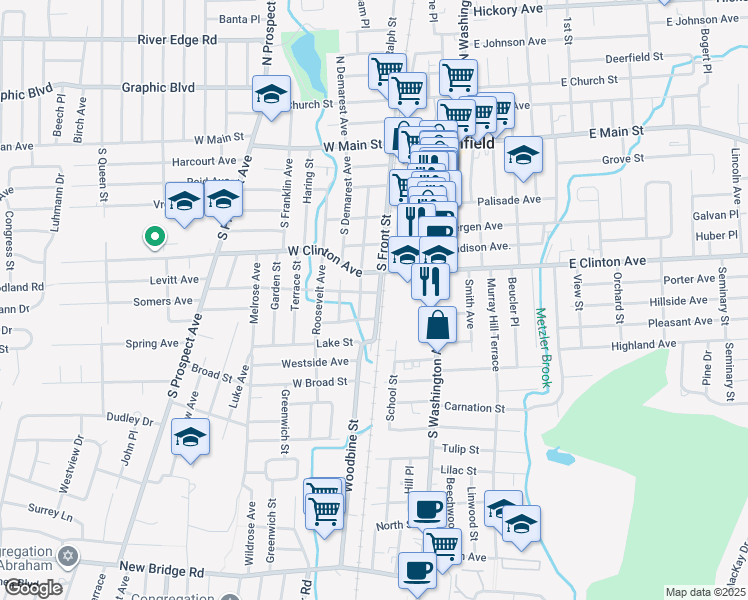 map of restaurants, bars, coffee shops, grocery stores, and more near 4 Anderson Avenue in Bergenfield