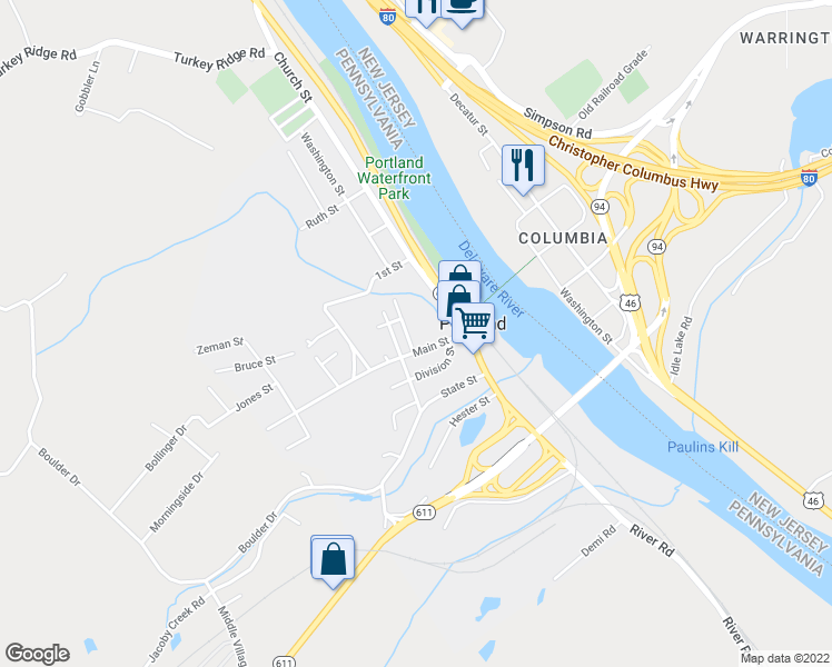 map of restaurants, bars, coffee shops, grocery stores, and more near 506 Coffin Alley in Portland